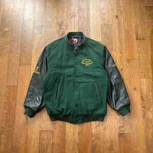 Men’s Vintage 2002 North Winnipeg Nomads wool and leather varsity jacket